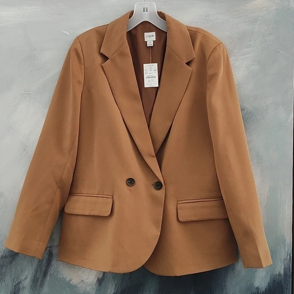 New JCREW Twill Double Breasted Blazer Size 4